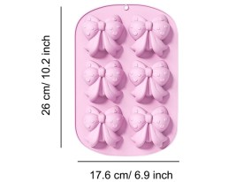 Molde silicona 6 moños lazos